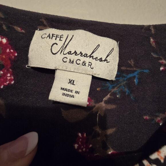 Cafe Marrakesh Floral Peasant Top Women XL Prairie Festival Crochet Boho Cottage - Picture 7 of 13